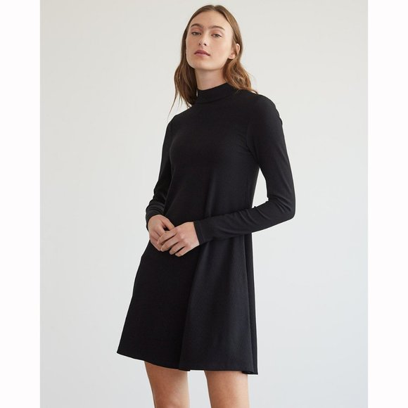 Reitmans • Swing Dress • Ribbed • Sz XS • Black • New without Tags • Mock Neck - Picture 1 of 7